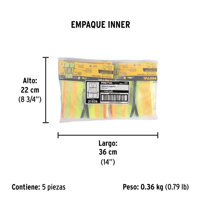 CHALECO DE SEGURIDAD VERDE REFLECTIVO 21026 PRETUL